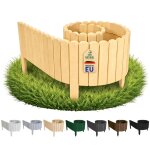 Floranica bordure de jardin en bois 40 x 200 cm brun clair flexible bordurette de pelouse rollborder ...