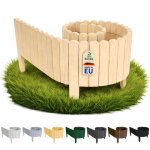 Floranica bordure de jardin en bois 40 x 200 cm naturel flexible bordurette de pelouse rollborder palissade ...