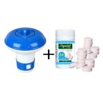 Flotteur de nettoyage de piscine avec 100 pièces comprimés purificateur kit de distributeur de chlore ... Flotteur de nettoyage de piscine avec 100 pièces comprimés purificateur kit de distributeur de chlore ...