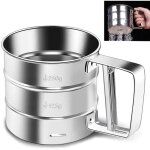 Flour en acier inoxydable tamiseur held tamiser la farine filet tamiseur shaker projet sucre mesh sieve ...