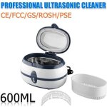 Floureon 600ml appareil nettoyeur  ultrasons de bijoux rservoir automatique pour lunettes bagues colliers ...
