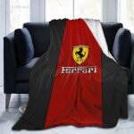 Flr - 36120 couverture rouge légère en flanelle logo ferrari imprimé pour enfants et adultes pour lit ... Flr - 36120 couverture rouge légère en flanelle logo ferrari imprimé pour enfants et adultes pour lit ...