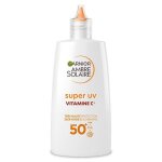 Fluide anti - taches spf 50 + - garnier - ambre solaire - vitamine c & e - texture l�g�re