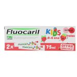 Fluocaril kids dentifrice bi - fluor 0 - 6 ans fraise 2 x 75 ml