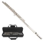 Flûte en argent lade flûte c 16 trous clé fermée avec sac de rangement tube augmenté instrument de musique ... Flûte en argent lade flûte c 16 trous clé fermée avec sac de rangement tube augmenté instrument de musique ...