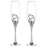 Fl�tes � champagne - culinorea - 25�x�65�x�5�cm - lot de 2 - cristal - coffret cadeau inclus - pour toasts ...