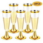 Flûtes à champagne - haopyou - 30 pièces - plastique cristal ps - 150ml - réutilisables Flûtes à champagne - haopyou - 30 pièces - plastique cristal ps - 150ml - réutilisables