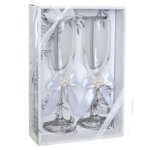 Fl�tes � champagne mariage set 2 verres coeur