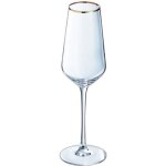 Fl�tes � champagne ultime bord or - cristal darques - 23cl - transparent - lot de 4 pi�ces