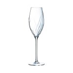8 fltes  champagne en verre 24 cl swirly - cristal darques
