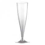 Flûte grise argentée en plastique réutilisable de 140ml (x10) ref / 57597 vaisselle Flûte grise argentée en plastique réutilisable de 140ml (x10) ref / 57597 vaisselle