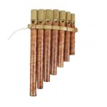 Fl�te de pan en bambou 7 tubes marron / chocolat