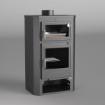 Fm po�le � bois acier m - 104 9kw avec porte en fonte et four