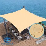 Auvent de terrasse - folaya - rectangulaire 4x4 m - impermable - protection uv - beige