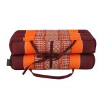 Foldable - coussin de yoga et de mditation dpliant zafu - burgundy - orange - modulable - kapok 100% ...