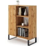 Fondi meuble buffet loft commode armoire 1 porte et 3 étagères - chêne wotan - l 90 x p 40 x h 116cm Fondi meuble buffet loft commode armoire 1 porte et 3 étagères - chêne wotan - l 90 x p 40 x h 116cm
