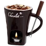 Fondue chocolat - non sp�cifi� - tasse en c�ramique 200ml - avec fourchette - bougie � th� inclus