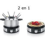 Fondue crêpière 2en1 severin - fo2471 - capacité 8 personnes - diamètre crêpière 19cm - 1500w Fondue crêpière 2en1 severin - fo2471 - capacité 8 personnes - diamètre crêpière 19cm - 1500w