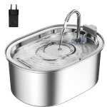 Fontaine a eau chat en acier inoxydable 3. 2l fontaine  eau pour chat automatique avec pompe silencieusersis ...