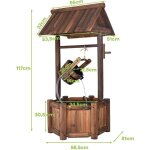 Fontaine � eau pour jardin ext�rieur en bois de sapin - giantex - d�bit de 400 litres par heure - marron ...