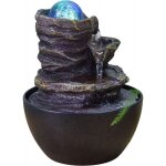 Fontaine guru avec led - marron - h 18 cm