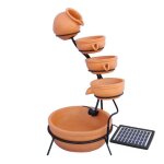 Fontaine de jardin alimentée Énergie solaire ornement de jardin extérieur décor patio résine terracotta ... Fontaine de jardin alimentée Énergie solaire ornement de jardin extérieur décor patio résine terracotta ...