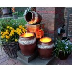 Fontaine de jardin arnusa - grande fontaine avec lumi�res - fontaine pots et vases - rouge et gris
