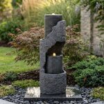 Fontaine de jardin - fontaine avec bassin d�coratif - aspect pierre naturelle - r�sine de verre - pompe ...