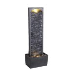 Fontaine de jardinteamson home finition pierre noir / gris 34 x 22 x 98