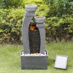 Fontaine de jardin  nergie solaire teamson home gris 34 x 23 x 76