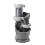 Fontaine de jardin avec led et pompe � eau pierre artificielle bassin d�coratif int�rieur et ext�rieur ...