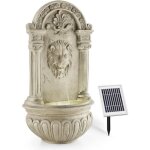 Fontaine de jardin murale blumfeldt - panneau solaire 2w led - imitation pierre - �cru