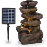 Fontaine de jardin solaire blumfeldt savona - cascade - led - polyr�sine - batterie 5h - aspect pierre ...