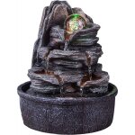 Fontaine nature luberon avec led - gris - h 19 cm