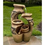Fontaine solaire fontaine solaire crte jardin fontaine cascade set complet pour jardin et terrasse jour ...