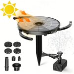 Fontaine solaire ext�rieure 2026 mise � niveau ? 28w pompe diy 6 effets support fixe ? jardin �tang bain ...