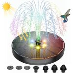 Fontaine solaire extrieure de jardin 3w avec pompe pour bassin lumires colores led et 7 buses - aburnudrey ...