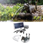 Fontaine solaire - grenouille paresseuse - kit pompe 500 l / h - 15w - batterie avec led