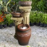 Fontaine solaire fontaine solaire toscane jardin fontaine cascade set complet pour jardin et terrasse ...