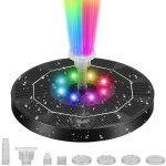 Fontaine solaire - zgeer - �clairage led - 7 couleurs - batterie lithium - r�sistante aux intemp�ries ...