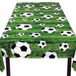 Nappe en plastique - boland - 120 x 180 cm - th�me football - imprim� ballon - vert