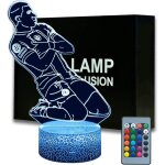 Lampe footballillusion 3d ledveilleuse footballdcoration footballjoueur france no. 7cadeaux football ...