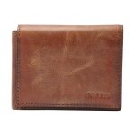 Fossil porte - monnaie marron en cuir pour homme - derrick execufold 50814