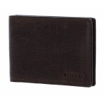 Fossil porte - monnaie marron en cuir pour homme - derrick money clip bifold dark brown 39359