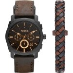 Montre - fossil - fs5251set - chronographe - cuir - brun