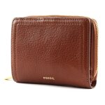 Fossil porte - monnaie marron en cuir pour femme - logan rfid mini multifunction 69173
