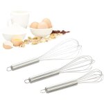 Fouet de cuisine - lot de 3 - inox - 8 10 et 12 pouces - compatible lave - vaisselle