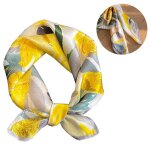 A foulard carr� 53x53cm en soie m�rier �charpe femme luxueuse l�ger et incroyablement doux id�e cadeau ...