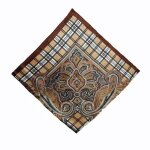Foulard carr en soie - chic - marron camel oranger - 85cm x 85cm - printemps / t - femme