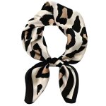 Foulard cheveux satin l�opard - 1 standard bandanas soie sommeil �l�gant tendance femme accessoire cheveux ...